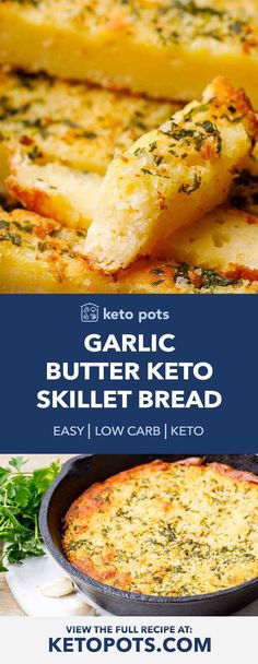 garlic butter keto skillet bread recipe