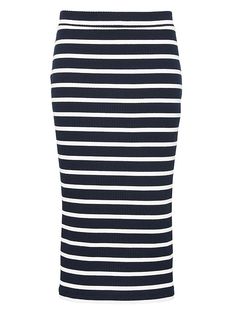 Banana Republic Womens Stripe Ribbed Midi Pencil Skirt Bold Blue Stripe Midi Pencil Skirt, Midi Skirt Pencil, Jersey Fabric, Blue Stripes, Knit Jersey, Banana Republic, Rib Knit, Pencil Skirt, Pencil