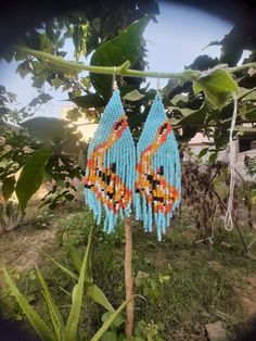 Garden Earrings, Handmade Earring, Beads Earrings, Beads Handmade, Beaded Fringe, Seed Bead Earrings, Large Earrings, Fringe Earrings, Handmade Earrings