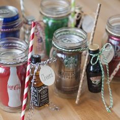 there are many different types of drinks in mason jars