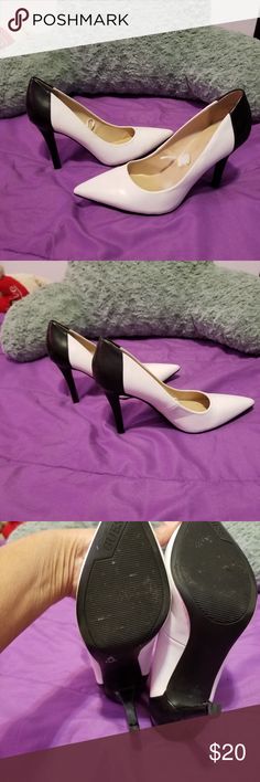 Black white beatifull heel😍 Black white high heel worn only once😍 Guess Shoes Heels White High Heels, Guess Shoes, Salvatore Ferragamo Flats, Black Heels, High Heel, Shoes Women Heels, Kitten Heels, Shoes Heels, High Heels