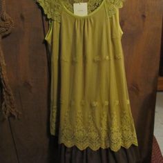 Lovely Boho Dress Wedding Guest Dress Boho Dress Lacey Dress Mustard Yellow Brown Lace Sz L A'reve Dress Nwt Lace Dress Purchased For Grandaughter But Is Too Big Little To Big For My Model Rlb 83 Green Sleeveless Dress With Lace Patchwork, Yellow Lace Patchwork Dresses, Yellow Lace Dresses With Lace Patchwork, Yellow Lace Patchwork Summer Dress, Yellow Lace Patchwork Dress For Summer, Green Flowy Dress With Lace Trim, Flowy Green Dress With Lace Trim, Bohemian Yellow Wedding Dress, Yellow Fitted Dress With Lace Trim