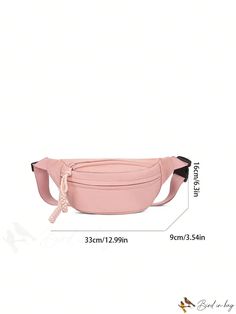 BirdinBag - Pink Minimalist Zippered Waist Bag - Sleek and Stylish Trendy Solid Color School Bags, Solid Color Portable Satchel Bag, Portable Satchel Bag, Trendy Portable Shoulder Belt Bag, Trendy Portable Softback Shoulder Bag, Trendy Solid Color Softback Shoulder Bag, Solid Rectangular Belt Bag For Daily Use, Casual Pink Shoulder Belt Bag, Pink Bag For Everyday Use