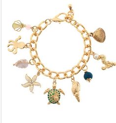 Beautiful gold bracelet with sea life charms, Gold Armband, Gold Gold, Sea Life, Gold Bracelet, Jewelry Bracelets, Bracelet, Charm Bracelet, Gold