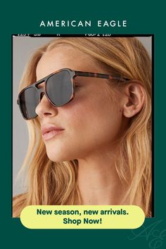 Oversized silhouette/Plastic frames/BPA free/100% UVA protection Casual Everyday Plastic Sunglasses, Modern Everyday Plastic Sunglasses, Modern Plastic Aviator Sunglasses With Uva Protection, Oversized Silhouette, Oversized Sunglasses, Bpa Free, American Eagle Outfitters, Women's Jeans, American Eagle