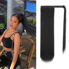 PRICES MAY VARY. ➤Straight wrap around ponytail hair extension. Length: 18 inch. Add the length, volume and fullness to a ponytail or a bun just in seconds. Smooth and less tangled, not heavy. ➤➤Material: 100% high quality synthetic heat-resisting fiber——soft and natural like human hair. Blend well and hardly to find you are wearing a fake ponytail. And can be ironed between 270℉ and 300℉. ��➤➤➤Restyled Ponytail: Ponytail hair piece is Washable and can be shortened or thinned to any length or thic Fake Ponytail, Wrap Around Ponytail, Ponytail Hair Piece, Pony Tails, Straight Ponytail, Clip In Ponytail, Ponytail Hair Extensions, Ponytail Hair, Ponytail Extension