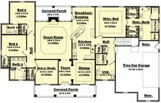 this is the first floor plan for these house plans, which include two master suites and three