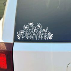 a car that has some flowers on it