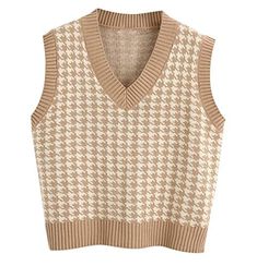 PRICES MAY VARY. Material:Made by polyester.Comfortable,breathable and skin-friendly.Right for most women. This casual knit sweater vest has delicate houndstooth pattern knit and loose style design.It is classy,sexy,soft shirt for women. The sweater vest mixes easily with pants,or other print, legging or shorts.It’s modern yet vintage, channeling a 90’s style. Occasion:Suitable for casual, working, outside sports,club,school,home,vacation,yoga,running,jogging,gym,workout,daily wear and other out Old Navy Cropped Cardigan Green, Short Sleeve Knit Shein Top, Sweater Vest Gucci, Cheap Solid Tops With Polo Collar, Cheap Basic Polo Collar Tops, Cheap Cotton School Cardigan, Cheap Cardigan For School, Cheap Striped Polo Collar Top, Luxury Collared Polo Sweater For Formal Occasions