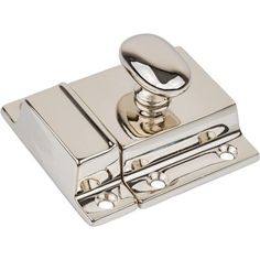 an image of a chrome door handle on a white background