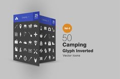 the 50 makeup and accessories glyphh inverted icons are displayed in this box