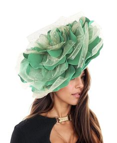 Jade Emerald Green Ladies Kentucky Derby Royal Ascot Fascinator Hat Flower Rose Garden Tea Party Wedding Headband Cocktail Headpiece Races This hat is part of our sample sale and cant be made in any other colour for this price or changed in anyway Stunning foam rose trimmed with metallic polka dot tulle Super light and easy to wear.  Measures about 12 inches wide  Mounted with a matching headband. This hat is perfect for any special occasion like a wedding, bridal shower or ladies day at the rac Flower-shaped Party Fascinator With Flower Decoration, Summer Party Headpieces With Flower Decoration, Flower Hat For Royal Ascot Party, Flower Headpieces For Royal Ascot Party, Kentucky Derby Party Fascinator With Flower Decoration, Flower Decoration Fascinator For Party, Flower Shaped Party Fascinator With Flower Decoration, Floral Headpieces For Summer Parties, Floral Headpieces For Summer Garden Parties