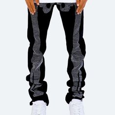 Nwt!!! Stylish Stacked Jeans Rhinestone Skeleton Appliqu On Front/ Rear Size 40w 100% Cotton Designer: Mnml Classic 5 Pocket Design Button Front And Closure/ Belt Loops Pet & Smoke Free Home Fast Shipping!!! Stacked Denim Jeans, Mnml Jeans, Rhinestone Skeleton, Stacked Denim, Stacked Jeans, Pocket Design, Jeans Denim, Skeleton, Men's Fashion