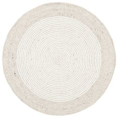 a white circular rug on a white background