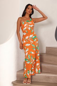 Length from shoulder to hem of size S: 138cm. Chest 37cm, Waist 34cm, size S. Maxi dress. Semi-lined. Model is a standard XS and is wearing size XS. True to size. Non-stretch. Tie-up straps. Straight flowy skirt. Zipper. Cold hand wash only. Polyester. Channel your inner chic with the Squeezy Maxi Dress. Featuring tie-up straps and a gorgeous printed design with a straight flowy skirt. Style with heels and curls for all the attention. Dark Maxi Dress, Girls Maxi Dresses, Brunch Dress, Grey Maxi Dress, Maxi Dress Sale, Maxi Dress Online, Maxi Dress Navy, Dress Orange, Skirt Style