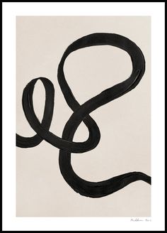 a black and white painting with the letter s on it