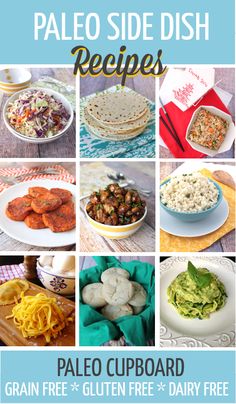 paleo side dish recipe collage with text overlay