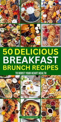 the cover of 50 delicious breakfast brunch recipes