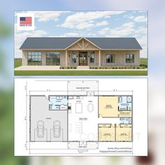 the floor plan for a house with two rooms and an attached garage is shown in this image