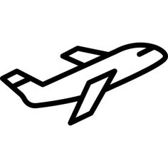 an airplane is flying in the sky, black and white drawing on a white background