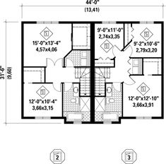 the floor plan for a two story house