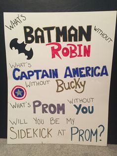 a sign that says batman robin and captain america