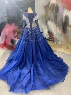 Navy Blue Wedding Dresses, Wedding Dresses Crystals, Navy Blue Quinceanera Dresses, Navy Blue Wedding Dress, Long Sleeve Quinceanera Dresses, Crystal Wedding Dresses, Sweet 15 Dresses, Fancy Clothes, Wedding Dresses Uk