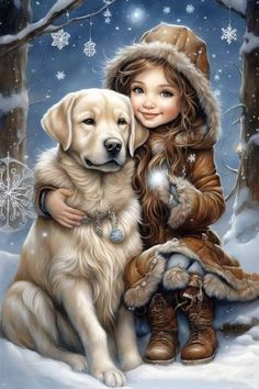 Wolf People, Lovers Pics, Christmas Scenery, Image Chat, Christmas Nativity Scene, Animated Christmas, Bob Ross, Romantic Art, Girl And Dog