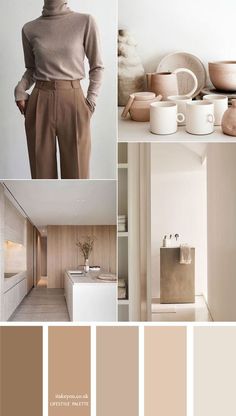 the color scheme is beige and brown, with neutrals in shades to match it