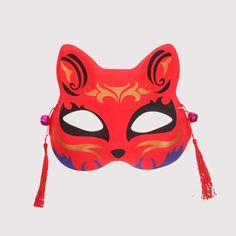 Embrace the Spirit of the Kitsune: Red Japanese Half Mask for Cosplay & Festivals Embrace the allure and mystique of the Japanese Kitsune (fox mask) with our Red Japanese Kitsune Mask. This half mask captures the essence of traditional folklore, featuring intricate details and vibrant red hues. Crafted with care, it's perfect for Halloween, parties, festivals, and cosplay. The mask is designed for comfort and durability, ensuring a snug fit and long-lasting wear. Whether you're seeking an enchan Red Fantasy Halloween Masks, Red Fantasy Style Masks And Prosthetics For Fantasy Events, Red Fantasy Style Masks And Prosthetics For Events, Red Fantasy Masks And Prosthetics For Fantasy Events, Red Fantasy Masks And Prosthetics For Events, Red Fantasy Mask For Carnival, Fantasy Style Red Carnival Masks, Fantasy Red Masks And Prosthetics For Carnival, Red Halloween Costume Mask