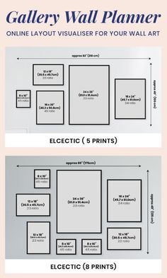 the wall planner is shown with two different sections