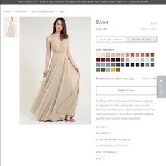 an image of a woman in a dress on the web page for a fashion store