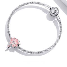 This is charm only, bracelet is sold separately. This elegant lotus flower charm will fit Pandora style bracelet. The lotus flower charm features lotus flower design with enamel color and the dangle stem, made of soldi 925 sterling silver and platinum plating. Add this cute lotus flower charm to your existing Pandora style bracelet or as gift for your love one. Jewelry Care: See more information about how to care for your jewelry here. Shipping Policy: Orders will be shipped within 1-3 business Silver Bracelet Jewelry With Flower Charm, Silver Bracelet With Flower Charm, Sterling Silver Bracelet With Flower Charm, Silver Sterling Silver Bracelet With Flower Charm, White Gold Removable Charms, Sterling Silver Jewelry With Pink Flower Charm, Pink Sterling Silver Jewelry With Removable Charms, Sterling Silver Charms Jewelry In Flower Shape, Spiritual Sterling Silver Charms