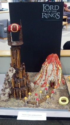 a cake made to look like the lord of the rings