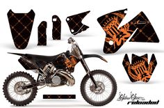 purple and black graphics for a dirt bike