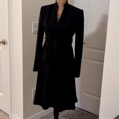 Powerful And Feminine Suit Dress. Two Piece - Jacket And Skirt. Matching Tie In Jacket Beautiful Teal Lining. Quality Material. Never Worn. Figure Flattering Cut. Feminine Suit, Suit Dress, Calvin Klein Black, Womens Calvin Klein, Blazer Suit, Suit Jacket, Calvin Klein, Size 2, Two Piece