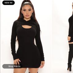 New With Tags 2 Piece Stretchy Size Small But More Like A Medium Fashion Nova Black Dress, 70 Fashion, White Bodycon, White Bodycon Dress, Spaghetti Strap Mini Dress, Ribbed Mini Dress, Black Knit Sweater, 60 Fashion, Fashion Nova Dress