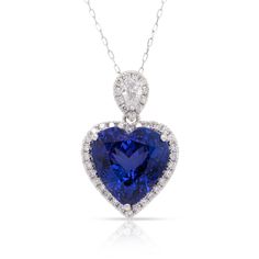 Violetish Blue AAAA Tanzanite Pendant Heart shape 10.51 ct with 0.79 cttw Diamond in 14K White Gold. Heart Shape Ring, Titanic Jewelry, Tanzanite Pendant, Blue Sparkle, Pendant Heart, Heart Shaped Rings, Blue Sparkles, Titanic, Heart Shape