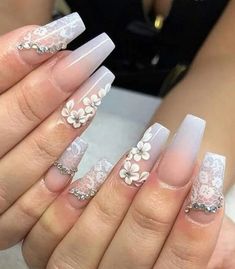 Nails, must see post plan ref 5368068952 #prettynaturalnails Acrylic Coffin Nails, 2019 Nails, Acrylic Coffin, Wedding Nails Design, Coffin Nails Long, Bride Nails, Uñas Acrilicas, Beautiful Nail Designs