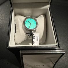 Gucci 25h 38mm Watch 100 Percent Authentic Brand New Gucci 25h Watch, Modern Gucci Watch Accessories With Metal Dial, Modern Gucci Watches, Modern Gucci Chronograph Watch, Modern Gucci Analog Watch, Designer Blue Watch, Modern Gucci Watch For Gift, Gucci Watches, Gucci Watch