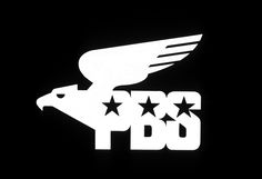 an image of a logo with stars on the bottom and eagle in the middle that says pdd