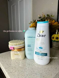 Elevate your body care routine with these essential products! Featuring Dove Care & Protect Antibacterial Body Wash, Method Body Wind Down with Chamomile, and Tree Hut Vanilla Shea Sugar Scrub, this lineup will leave your skin soft, moisturized, and smelling amazing. Perfect for self-care days and everyday use! #BodyCareEssentials #SkinCareRoutine #SmoothSkin Sent Combos, Hygiene Products Aesthetic, The Best Body Wash, Antibacterial Body Wash, Best Body Wash