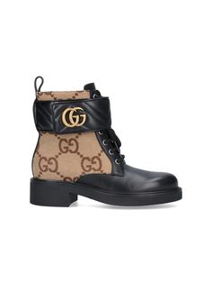 Gucci Beige, Black, Gg, Leather Gucci Black Luxury Boots, Luxury Black Gucci Boots, Gucci Designer Black Boots, Designer Black Gucci Boots, Black Designer Gucci Boots, Leather And Canvas, Gucci Gg Marmont, Same Love, Gucci Leather