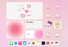 a desktop screen with various stickers and icons on the back side, including hello kitty