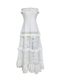 Women's A-line Dress Maxi Long Dress - Short Sleeve Solid Color Ruffle Spring & Summer Off Shoulder Hot Holiday Beach Vacation Dresses Lace White S M L Xl White Dresses Summer A-line Maxi Dress With Lace Trim, A-line Dress With Lace Trim For Vacation, White A-line Maxi Dress With Ruffles, Summer Tiered Maxi Dress With Lace Trim, Summer A-line Midi Dress With Ruffles, A-line Maxi Dress With Ruffle Hem For Brunch, A-line Maxi Dress With Ruffles For Vacation, Tiered Lace Trim Dress For Vacation, White Ruffled Maxi Dress For Summer