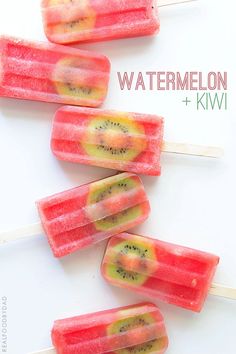 watermelon kiwi popsicles on a white background