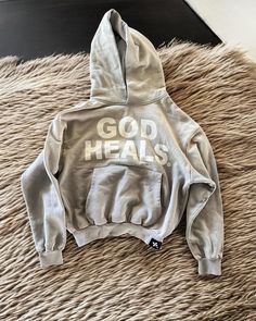 Bold 'god Heals' Hoodie: Inspirational Message, Comfortable Unisex Design, Soft Fleece, Available in Multiple Colors. - Etsy Mens Hoodie Outfit Streetwear, Jesus Merch, Oversized Hoodie Men, God Heals, Tops Men, Loose Hoodie, Y2k Tops, Outfit Vintage