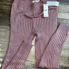 Ugg Jennah Leggings , Size S. Nwt Casual Ribbed Leggings For Fall, Casual Ribbed Tight Pants, Trendy Fall Loungewear Leggings, Trendy Fall Leggings For Loungewear, Pink Tight Leggings For Fall, Pink Tight Fit Leggings For Fall, Tight Pants For Loungewear Suitable For Fall, Tight Pants For Loungewear In Fall, Pink Tight Fit Bottoms For Fall