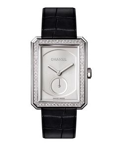 BOY·FRIEND 18K White Gold Watch with Diamonds, Large Size Chanel Jewellery, Boyfriend Watch, Chanel Watch, Jewelry Chanel, Chanel Chanel, Chanel Jewelry, Kids Watches, Chanel Boy, Chanel Black