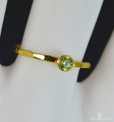 Dainty Solid 14k Gold Peridot Ring 3mm gold by Alaridesign on Etsy Gold Peridot Ring For May Birthstone, Minimalist Gold Peridot Jewelry, Dainty Peridot Birthstone Ring As Gift, Peridot Solitaire Birthstone Ring, Green Peridot Birthstone Ring, Dainty Style, Birthstone Ring Mothers, Measure Ring Size, Peridot Jewelry, Solid Gold Band